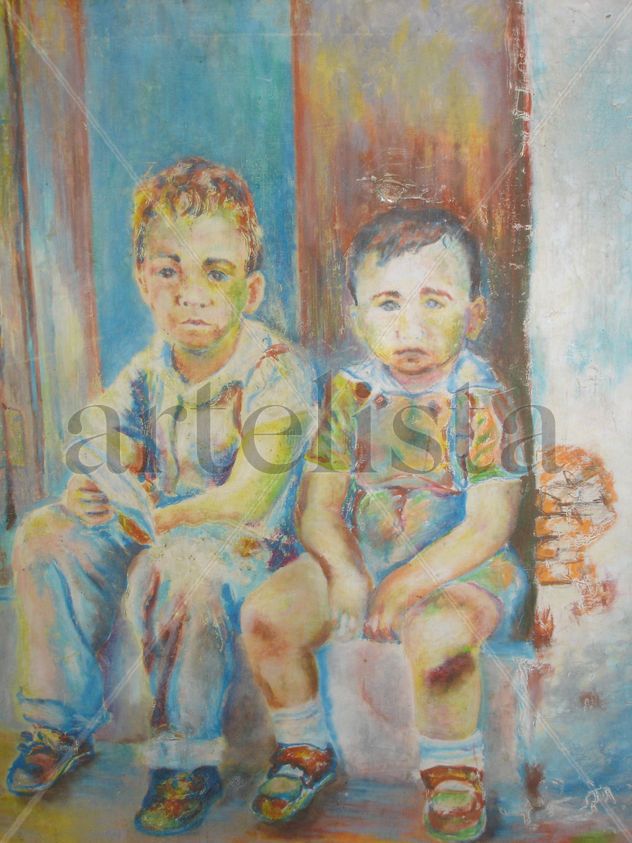Retrato de dos niños Diferentes