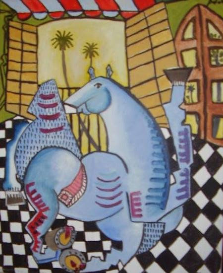 Interior con caballo