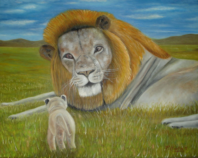 leon Oil Canvas Animals