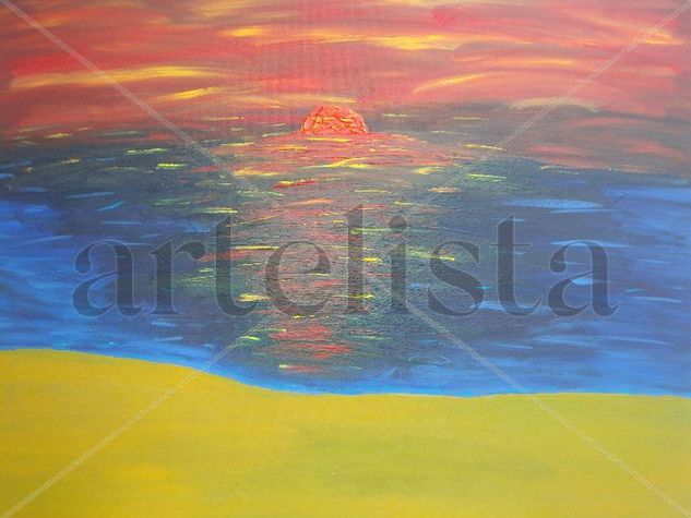 Sunset Acrylic Canvas Marine Painting