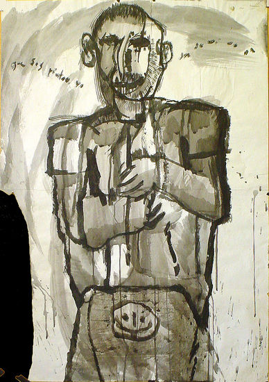 YO CHINDO PINTOR Acrílico Papel Retrato