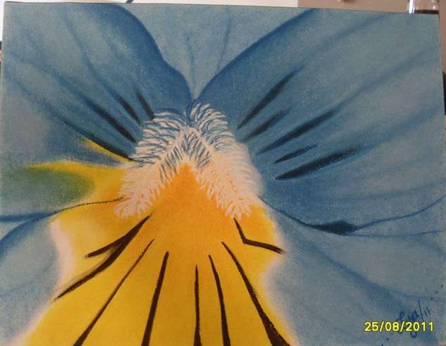 La flor azul Pastel Papel Floral