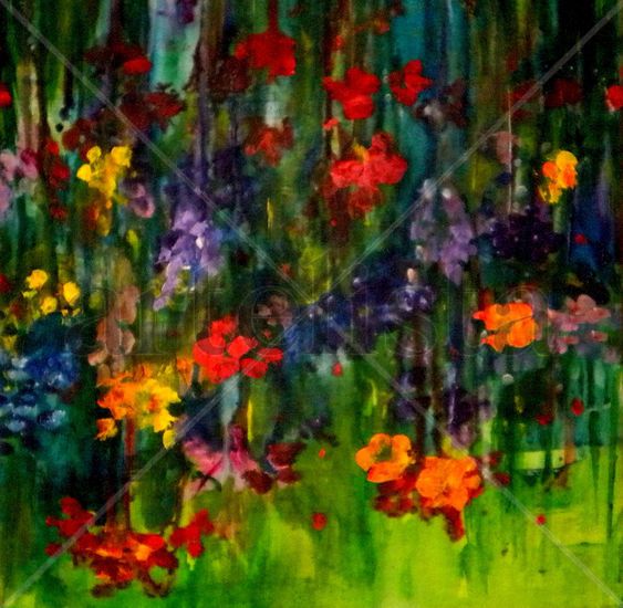 Flores y florcitas, 2011 Acrylic Canvas Floral Painting