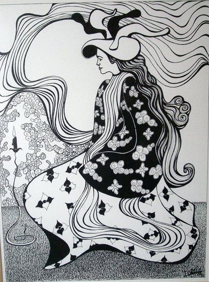 mujer (art nouveau) Tinta