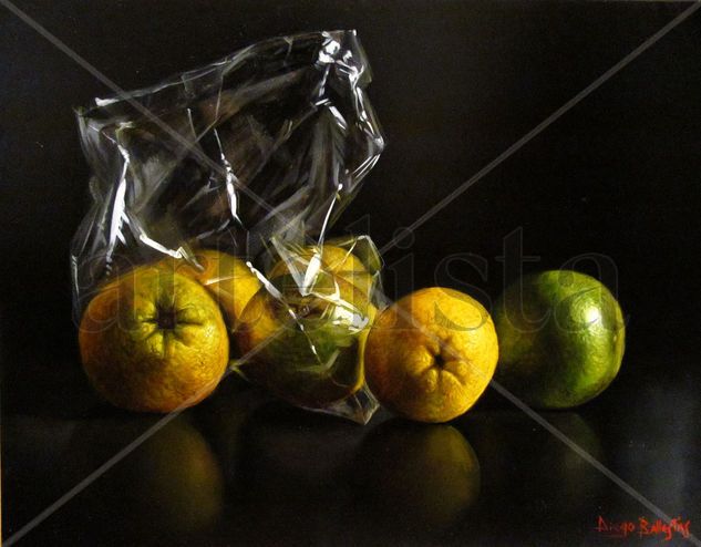 Naranjas. Oil Canvas Still Life Paintings