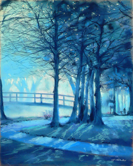 Blues Park Pastel Paper Landscaping