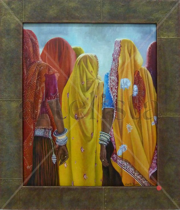 Mujeres hindues de espalda