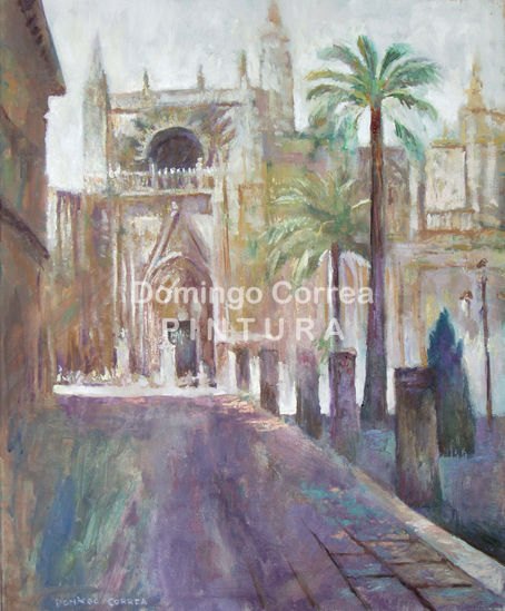 Catedral de Sevilla, Puerta del Príncipe. Oil Canvas Landscaping