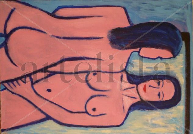 Desnudo ante el espejo Acrylic Canvas Nude Paintings