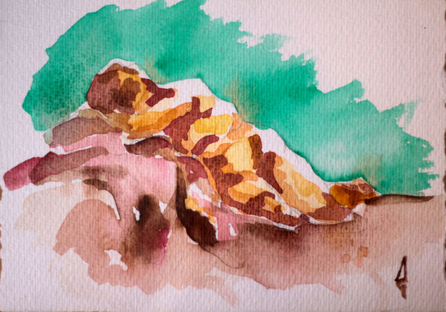 Reposo Watercolour Paper Nude Paintings