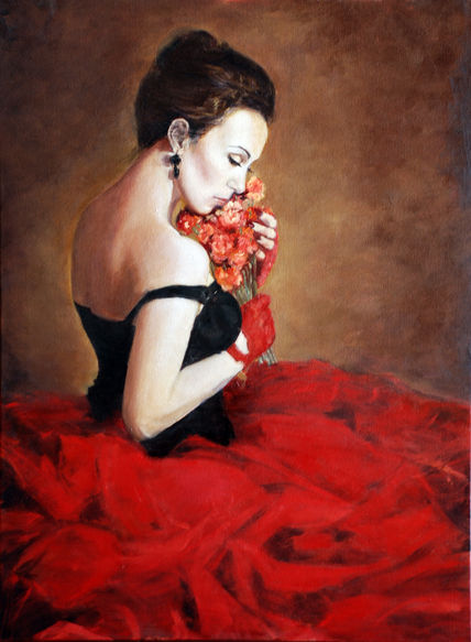 Chica de rojo