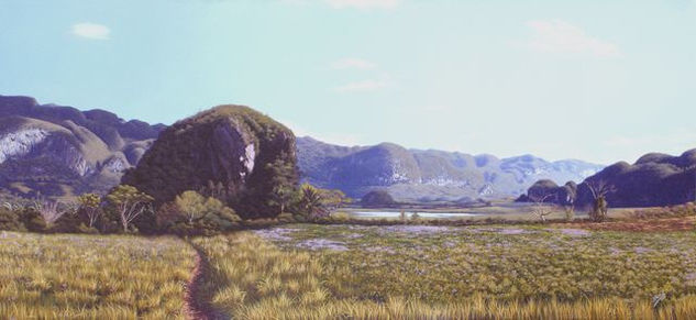 Presa de la Pista Oil Canvas Landscaping