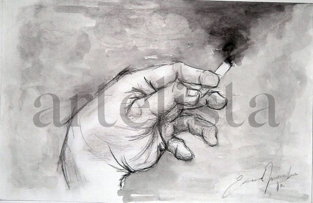 Mano y cigarrillo Charcoal