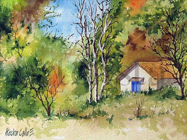 Entre el bosque Watercolour Paper Landscaping