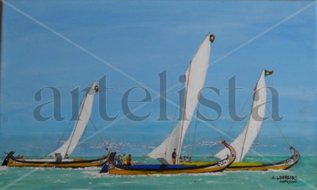 Barcos Moliceiros Oil Canvas Landscaping