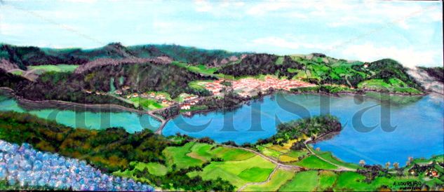 Lagoa das Sete Cidades Acrylic Canvas Landscaping