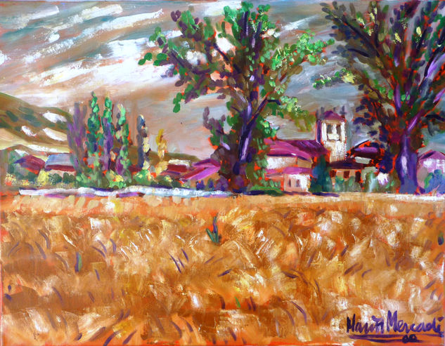 Pueblo ( Pedrosa de rio Urbel ) Oil Canvas Landscaping