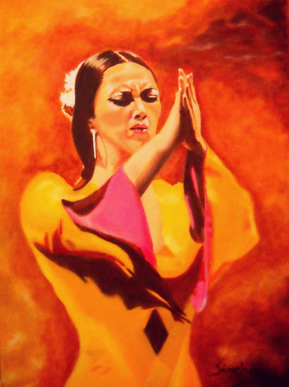 RAQUEL HEREDIA - BAILAORA Óleo Lienzo Retrato