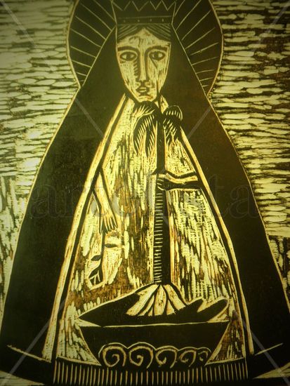 El ultimo aliento (Virgen de la Caridad) Woodcut