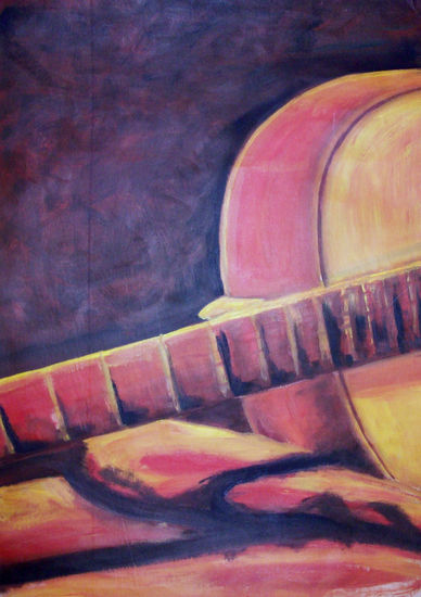 Guitarra Oil Paper Landscaping