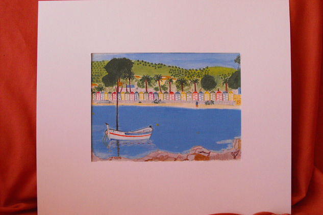 platja de S'agaro Acrylic Card Marine Painting