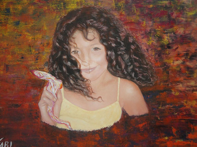 MI NIETA NEREA Oil Canvas Portrait