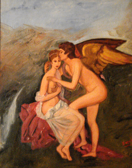 Eros y Psique Oil Canvas Figure Painting