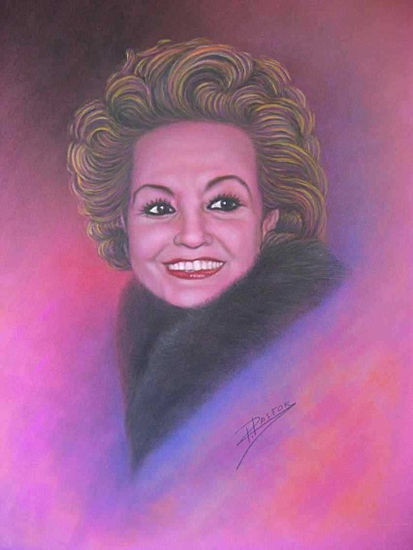 Retrato de Carmen Sevilla Pastel Paper Portrait