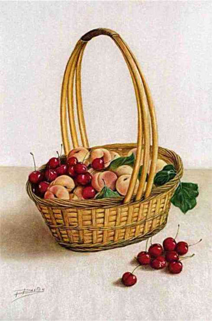 Cesta con cerezas