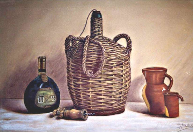 Bodegón con garrafa Pastel Paper Still Life Paintings