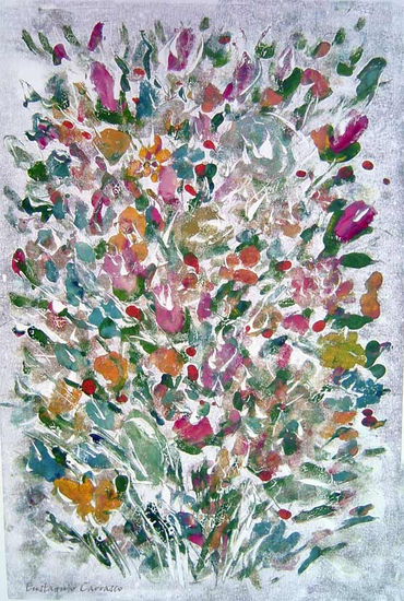 Flores silvestres Oil Paper Floral Painting