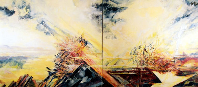 Vision de l'Atlantide N° 79 & 80   Diptyque Óleo Tela Paisaje