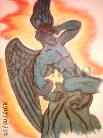 El Angel Caido Mixed Media