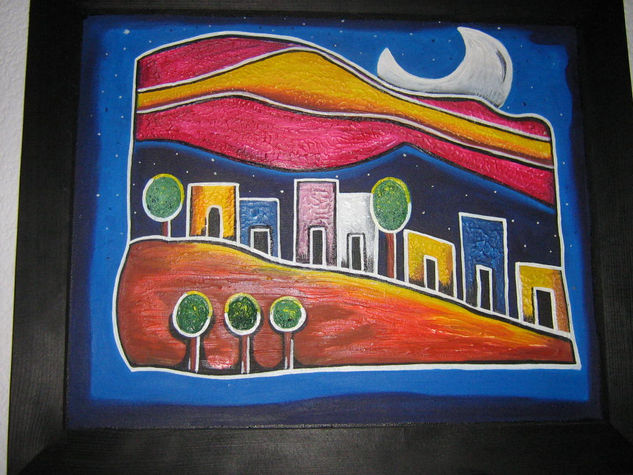 Luna y azul Oil Canvas Landscaping