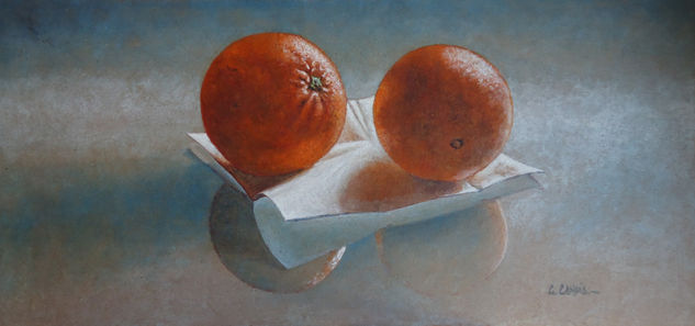 Dos naranjas sobre cristal Others Panel Still Life Paintings