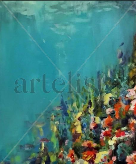 Fondo de corales Acrylic Canvas Marine Painting