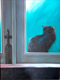 "Gato en la ventana"