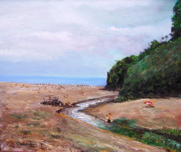 Playa de Otur Oil Canvas Marine Painting