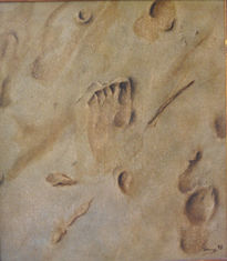 Pisadas en la playa