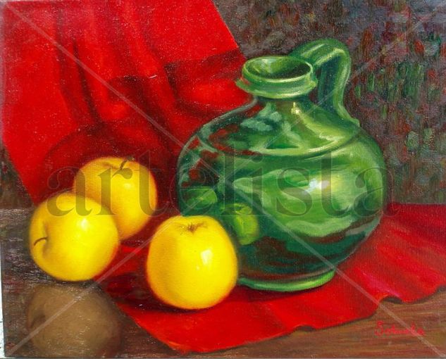 Bodegón manzanas Oil Canvas Still Life Paintings