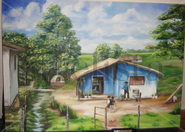 Pintado de azul Oil Canvas Landscaping