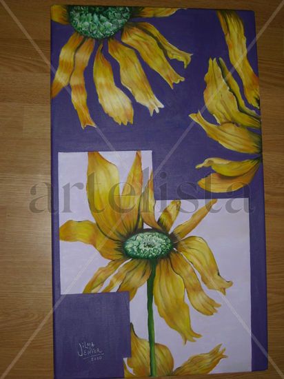 Rubdeckia Fragmentada Oil Canvas Floral Painting