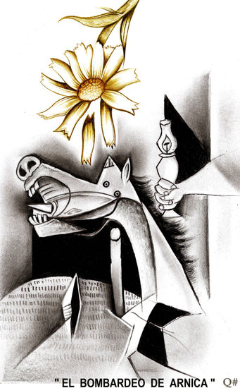 " EL BOMBARDEO DE ARNICA " Charcoal