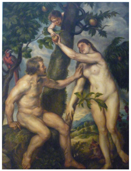 Adan y Eva (copia del Museo del Prado) Óleo Lienzo Desnudos