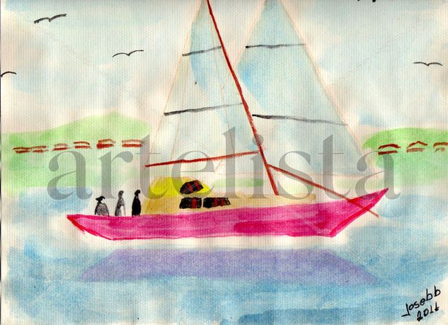 VELERO3 Watercolour Card Marine Painting