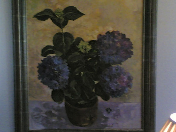 jarrón con hortensias Óleo Lienzo Floral