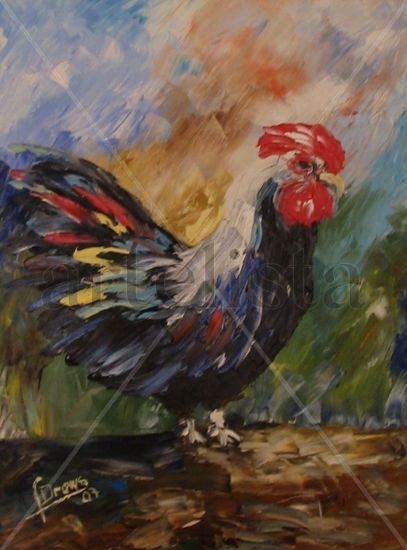 El Gallo Óleo Lienzo Animales