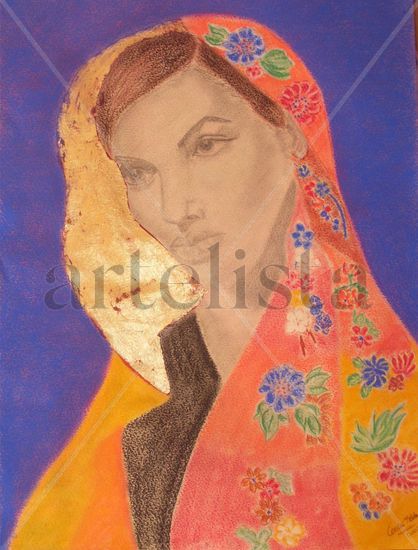 Mujer Misteriosa Mixed media Canvas Portrait