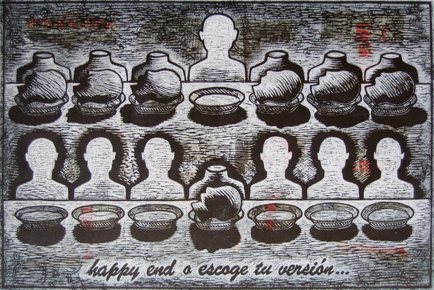 Happy end Linocut