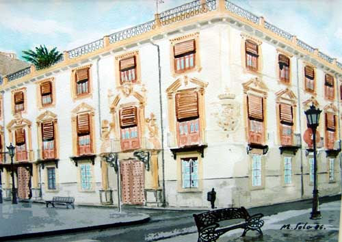 Palacio Marques de Rafal Watercolour Paper Landscaping